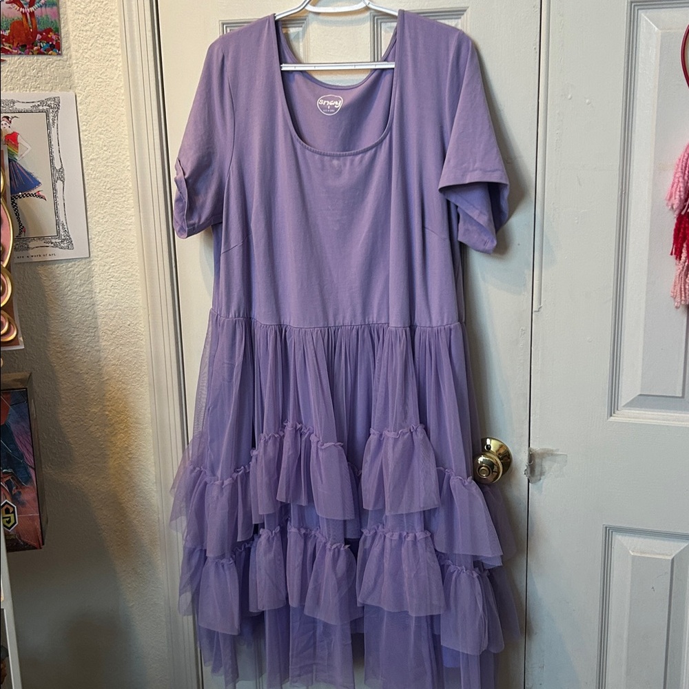 Tea Mesh Dress - Lavender 3X